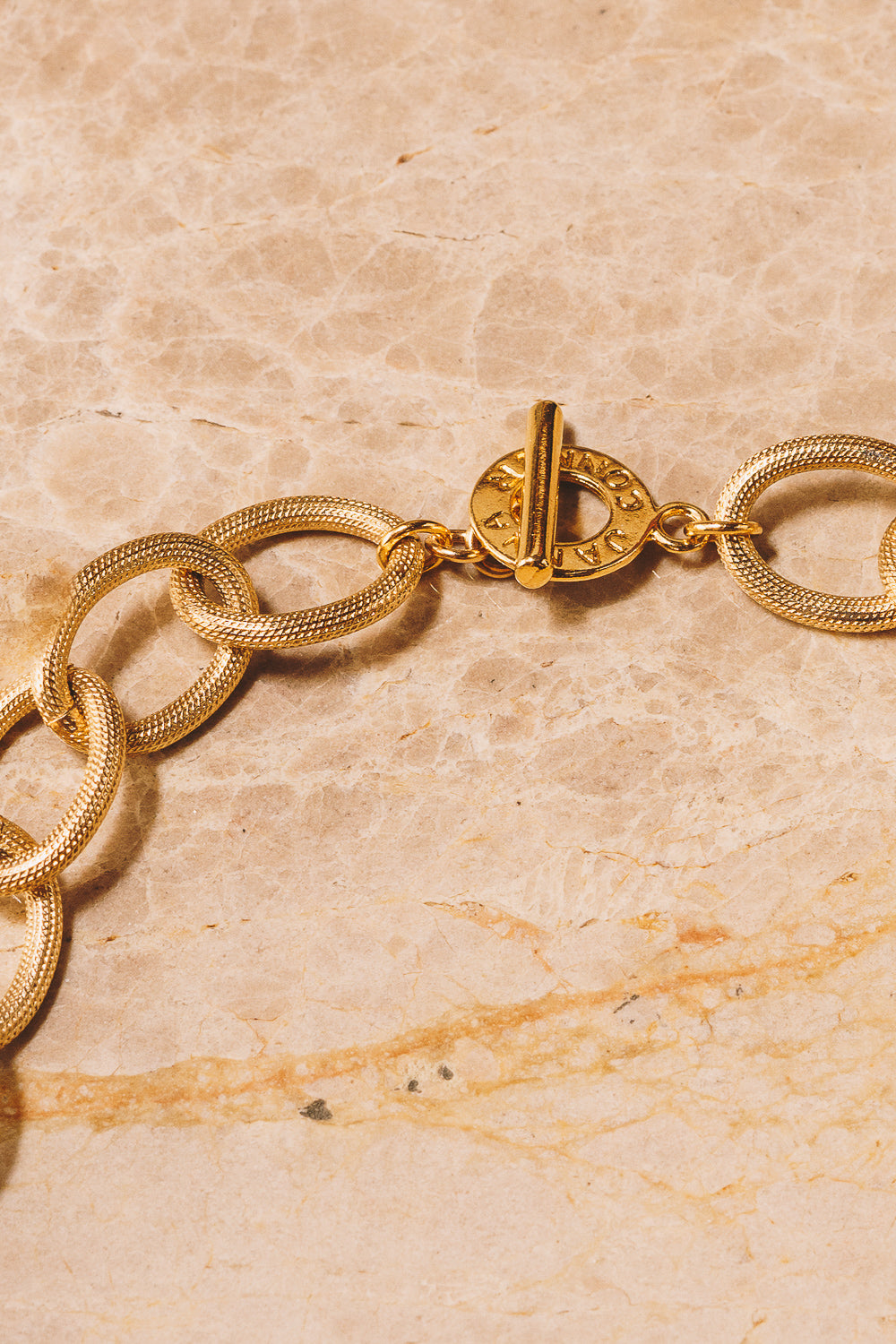 large gold rope chain closeup