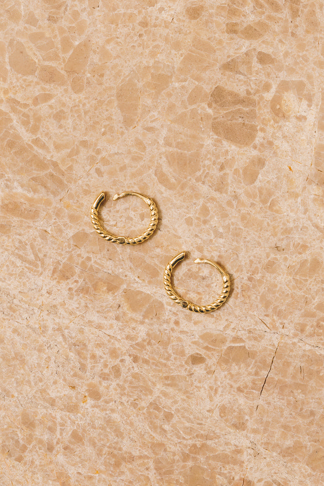 gold huggie hoop earrings