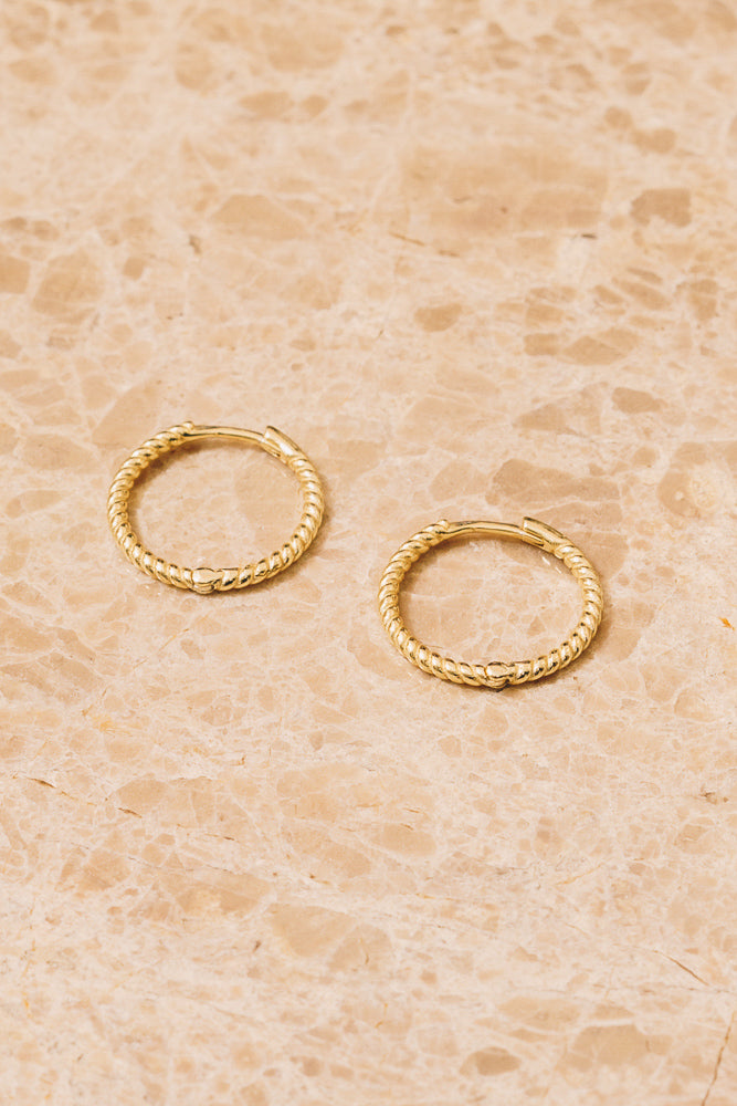 gold huggie hoop earrings