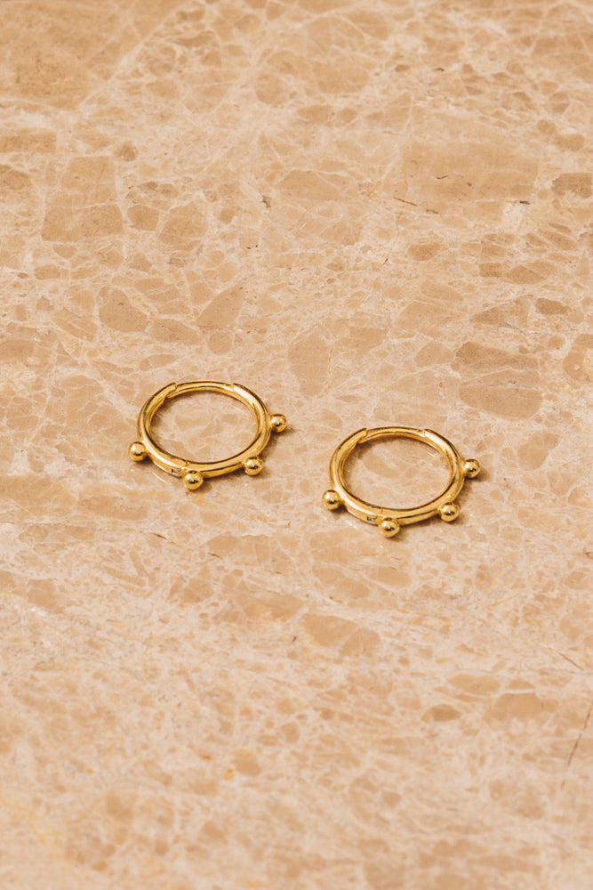 gold huggie hoop earrings