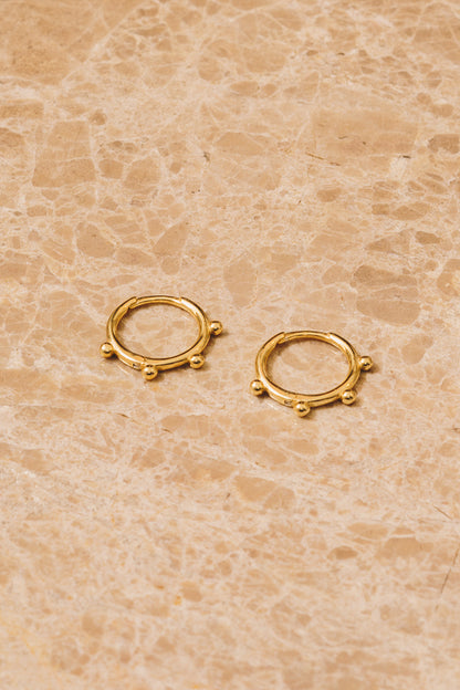 gold huggie hoop earrings