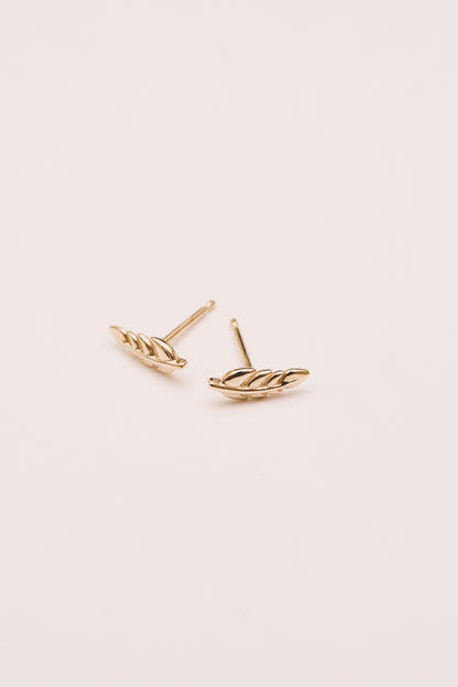 14k gold leaf earrings set