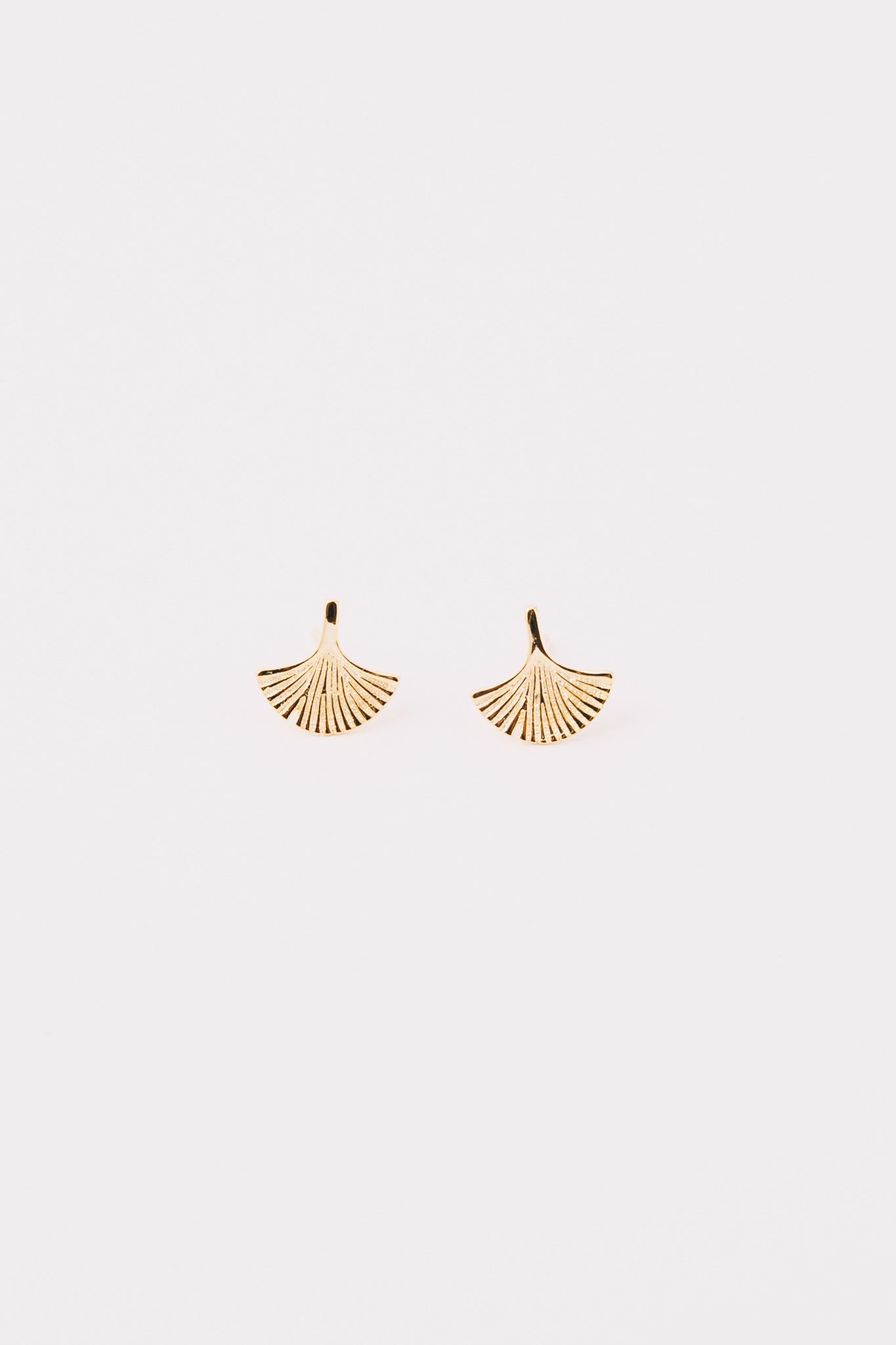 ginkgo leaf stud earrings