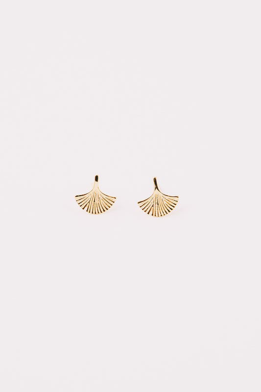 ginkgo leaf stud earrings
