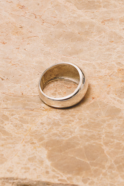 silver dome ring back view