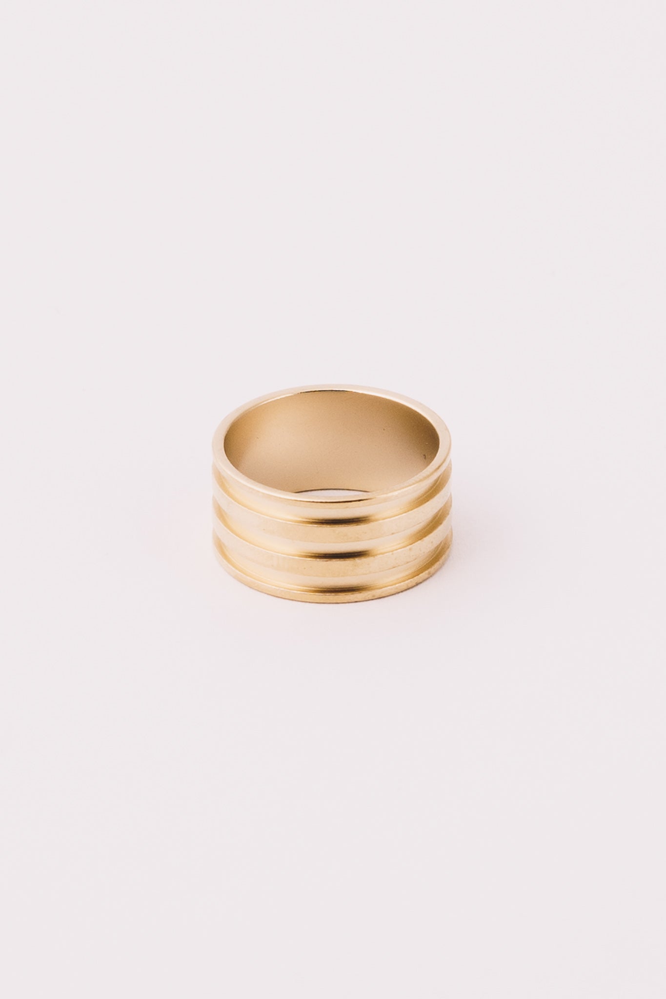 gold channel band ring single