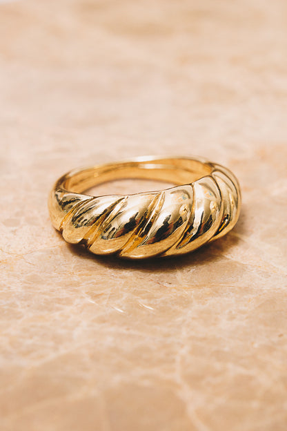 gold croissant dome ring