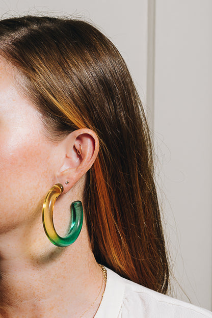 Lallie Hoop Earrings | Yellow/Green Ombre | Janna Conner
