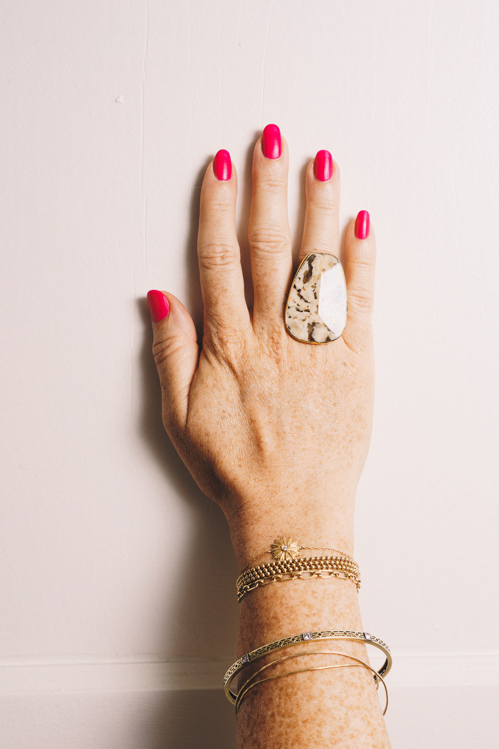 picture jasper statement ring on hand