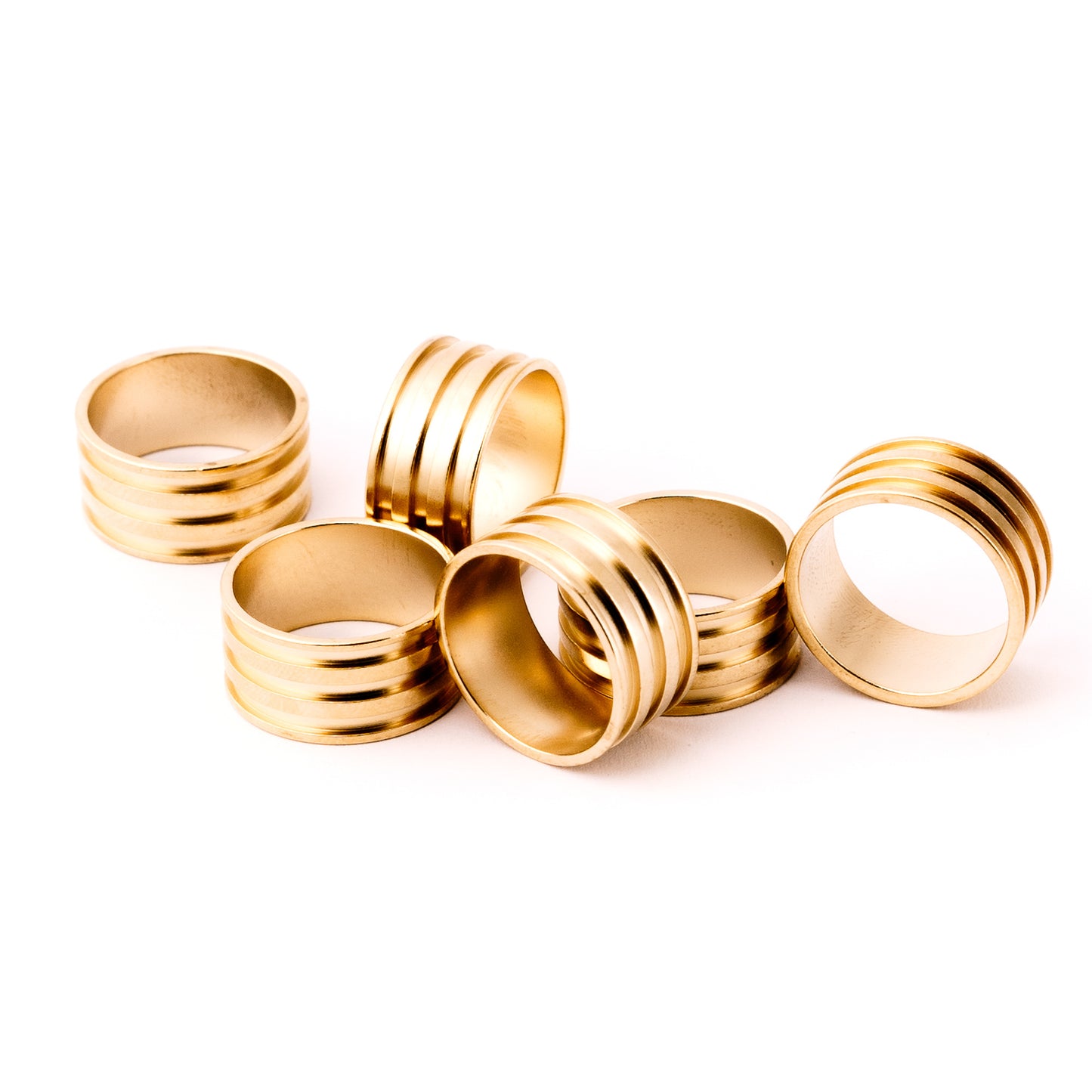 gold channel band rings in group