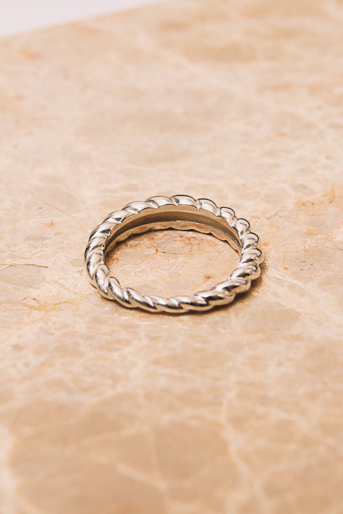 sterling silver stacking ring back view