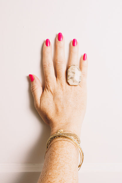 Picture Jasper Statement Ring | 18k Gold Plate