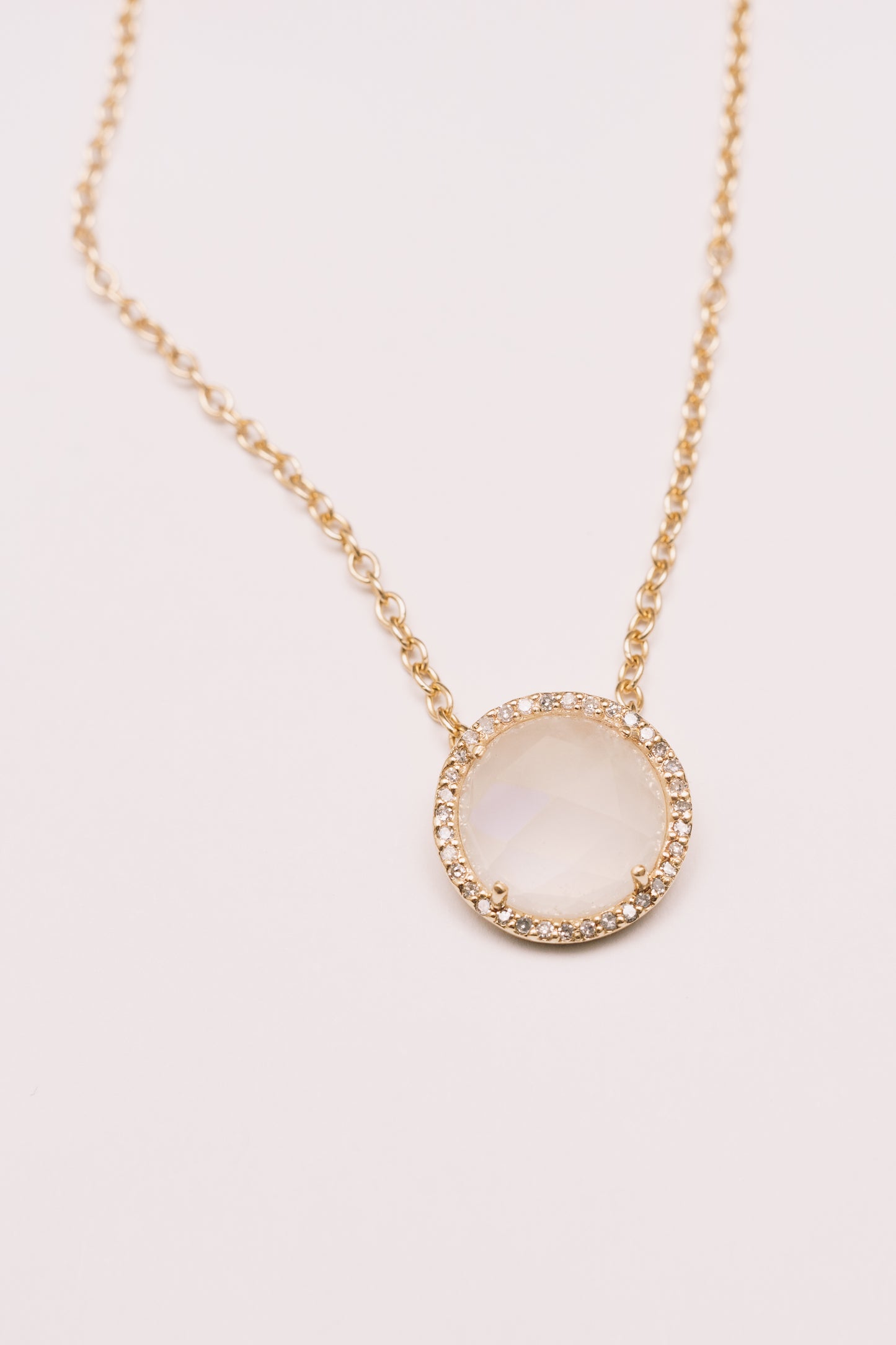 Auréole Necklace I Rainbow Moonstone | 14K Gold I Janna Conner