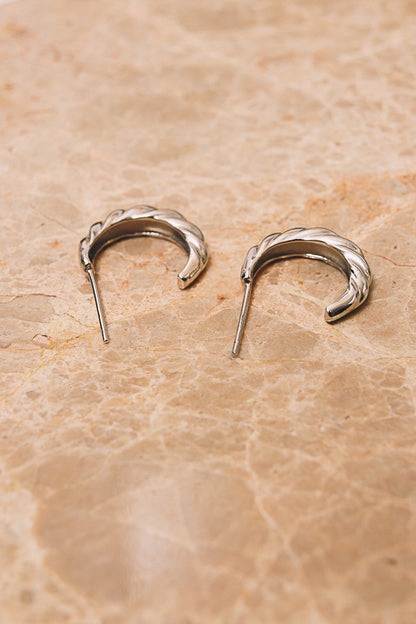 .925 silver rope hoop earrings back view