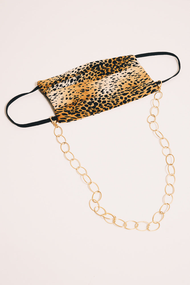 14k goldfill mask chain necklace