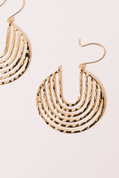 gold geometric hoop earrings closeup