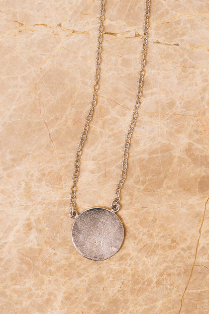Engraved Initial Disc Necklace | .925 Silver