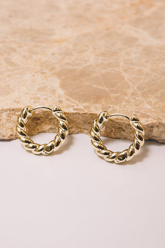gold rope chain huggie hoop earrings