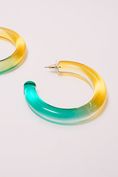 Lallie Hoop Earrings | Yellow/Green Ombre | Janna Conner