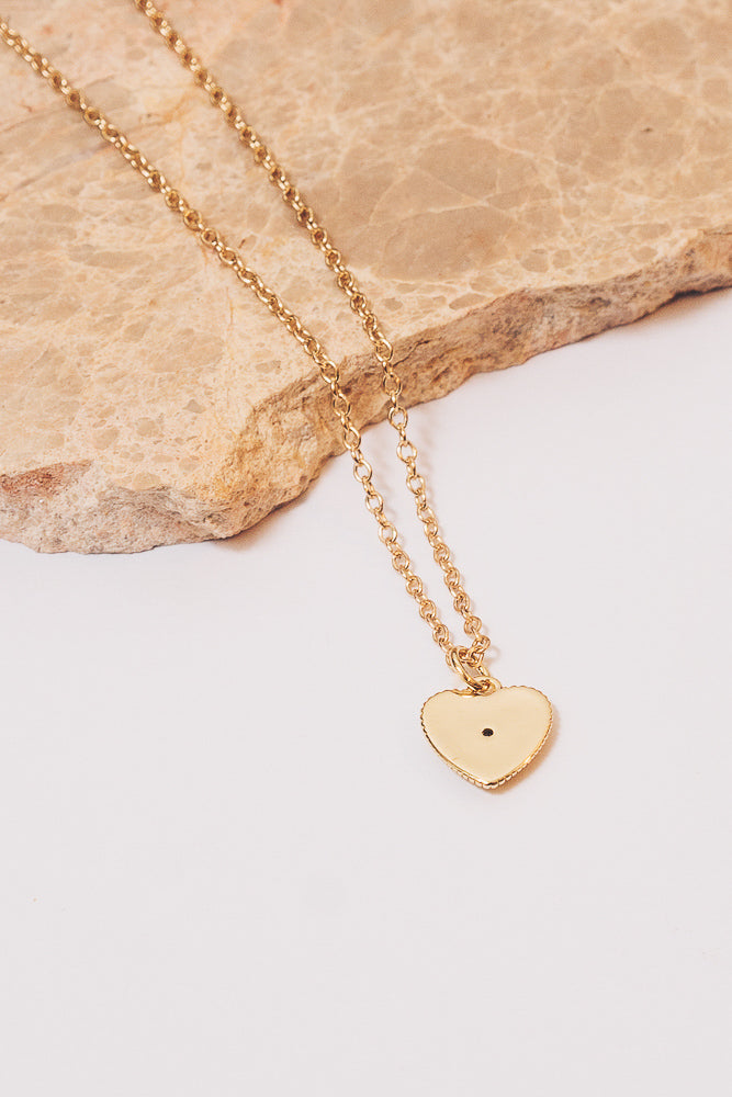 back of heart charm necklace