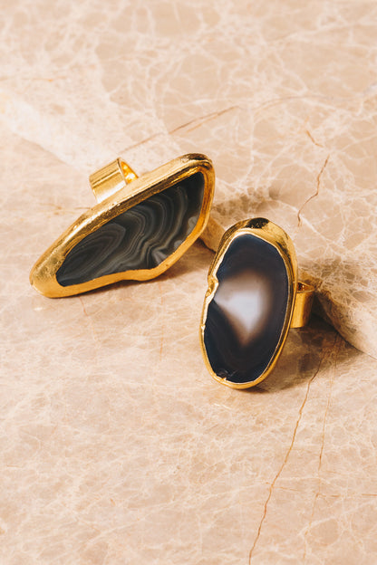 Botswana agate statement rings