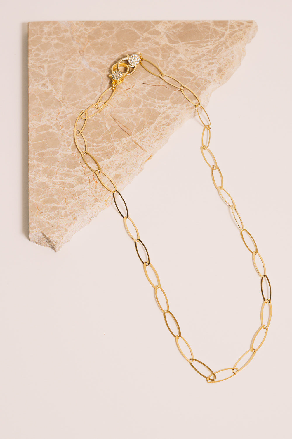 mask chain necklace with diamanté clasps