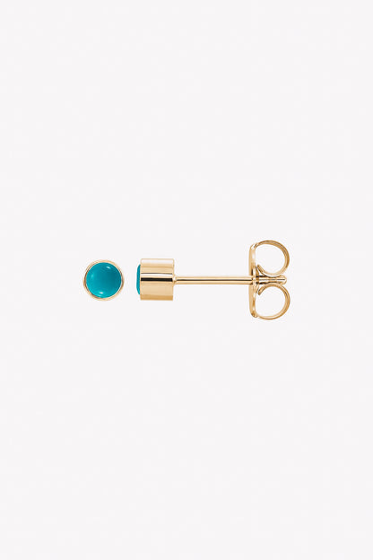 turquoise and gold bezel set stud earrings