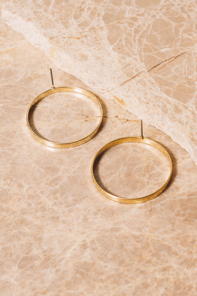 gold circle hoop earrings back