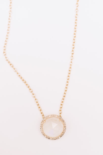 Auréole Necklace I Rainbow Moonstone | 14K Gold I Janna Conner