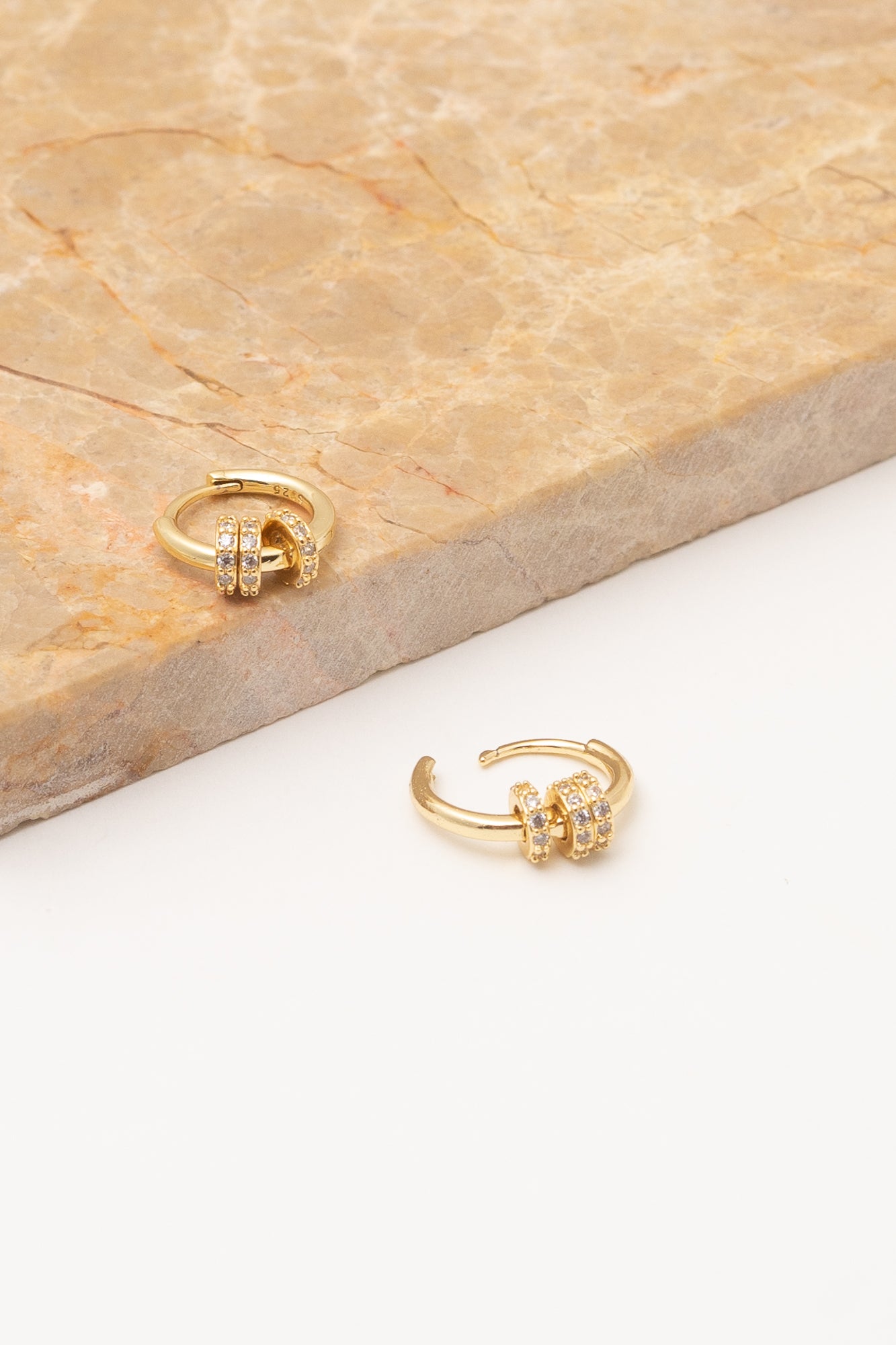 Crystal Rondelle Earrings | Vermeil