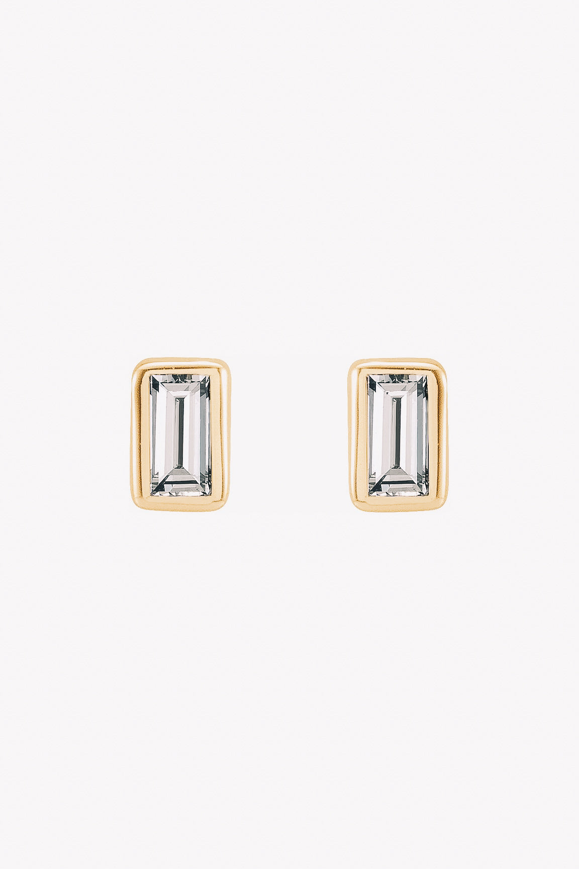 diamond baguette stud earrings