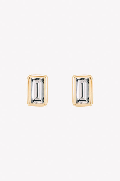 diamond baguette stud earrings