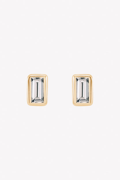 diamond baguette stud earrings