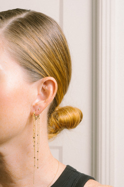 Kasaan Fringe Chain Statement Earrings | 18k Gold Plating