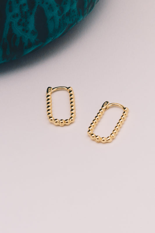Hyacinthe Huggie Hoop Earrings | 18k Gold Plating over .925 Silver