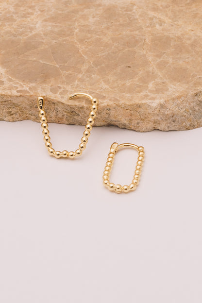 Hyacinthe Huggie Hoop Earrings | 18k Gold Plating over .925 Silver