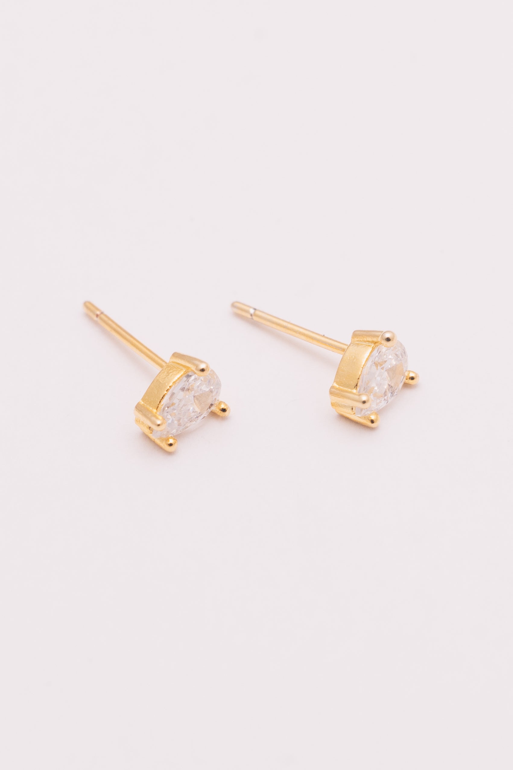 crystal prong set pear stud earrings