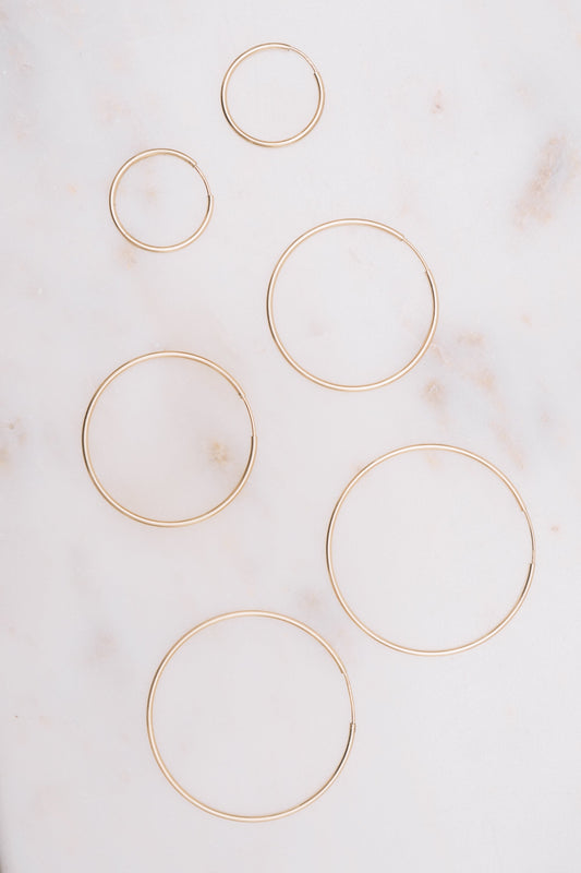 Endless Hoop Earrings | 14k Gold-Filled and .925 Silver
