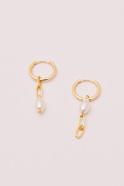 Loni Pearl Hoop Earrings | .925 Vermeil