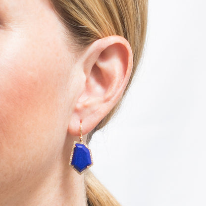 Cubist Lapis Drop Earrings | 14K gold |