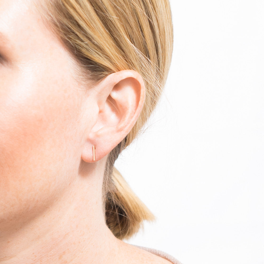 Bar Earrings | 14K Gold