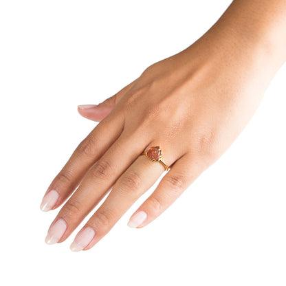 Selda Ring | Carnelian Rosette | 18k Gold Plating |