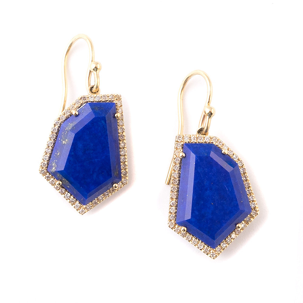 Cubist Lapis Drop Earrings | 14K gold |