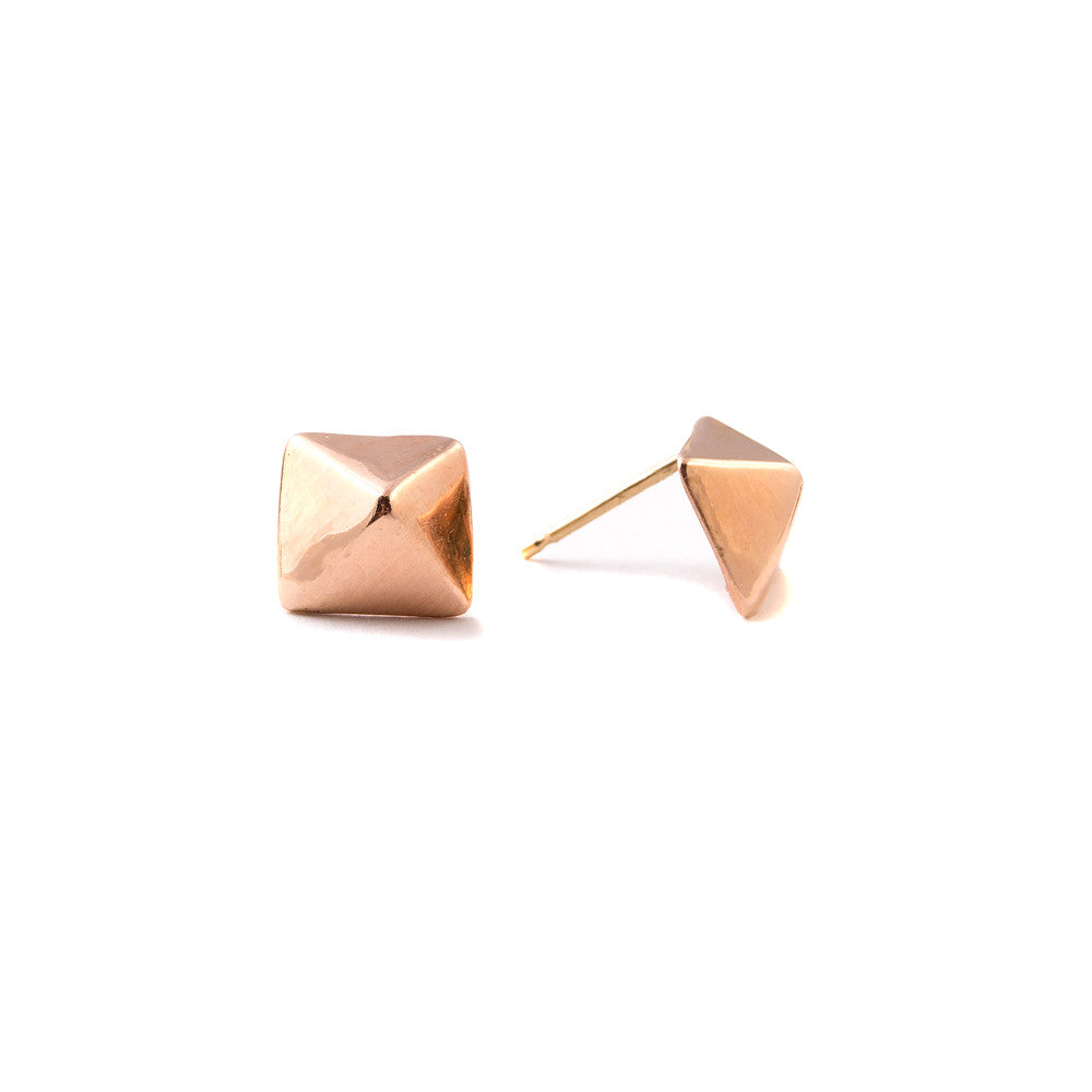Pyramid Earrings | 14K Gold