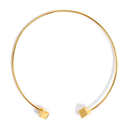Sheila Gold Cube Choker Necklace | 18k Gold Plating | Sale