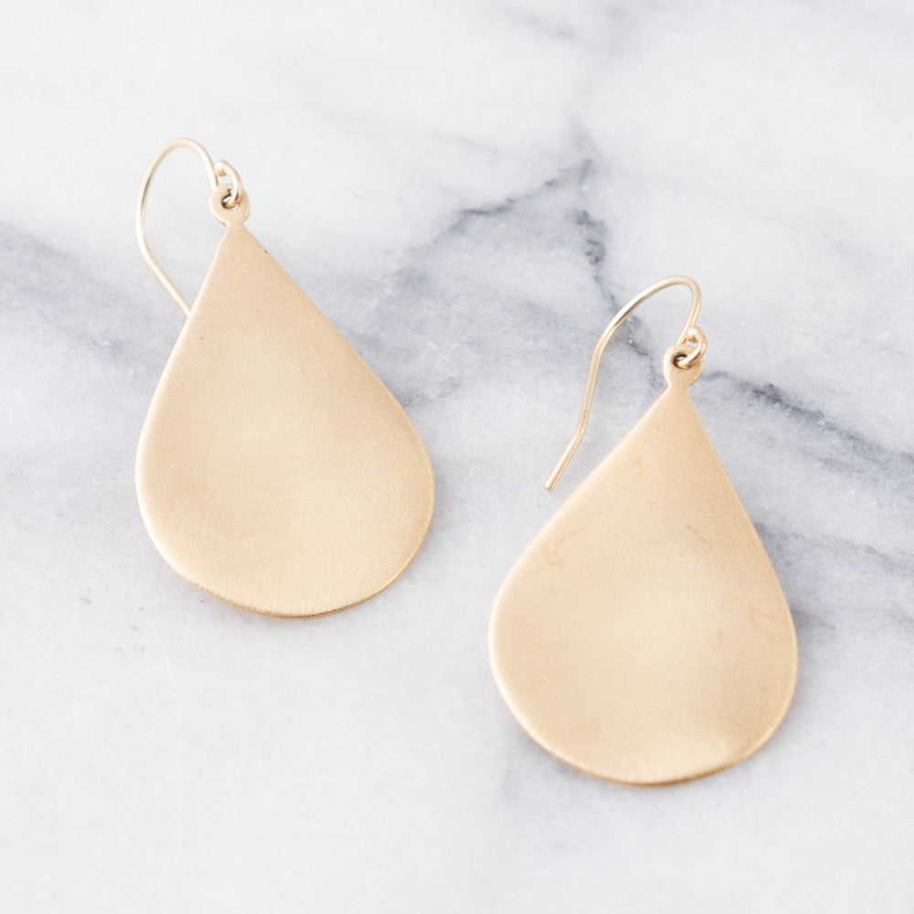 Gold Teardrop Earrings | 14K Gold