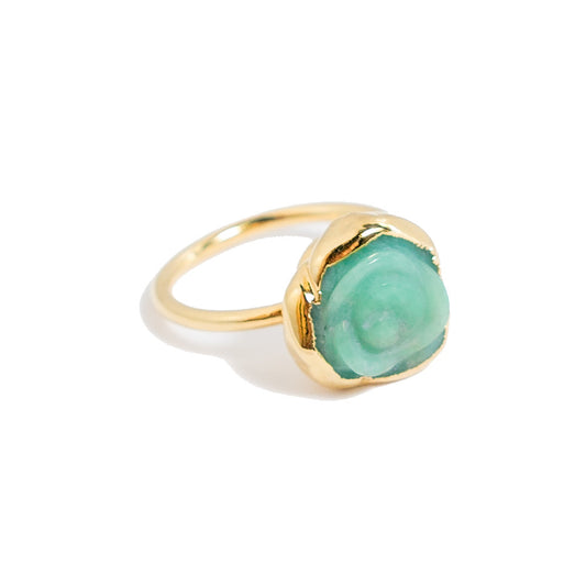 chrysoprase rosette stacking ring 
