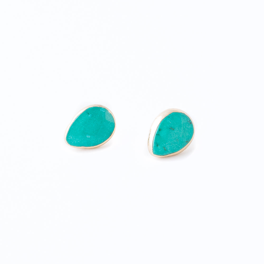 Karlie Stud Earrings | Turquoise Howlite | 18k Gold Plating | Sale
