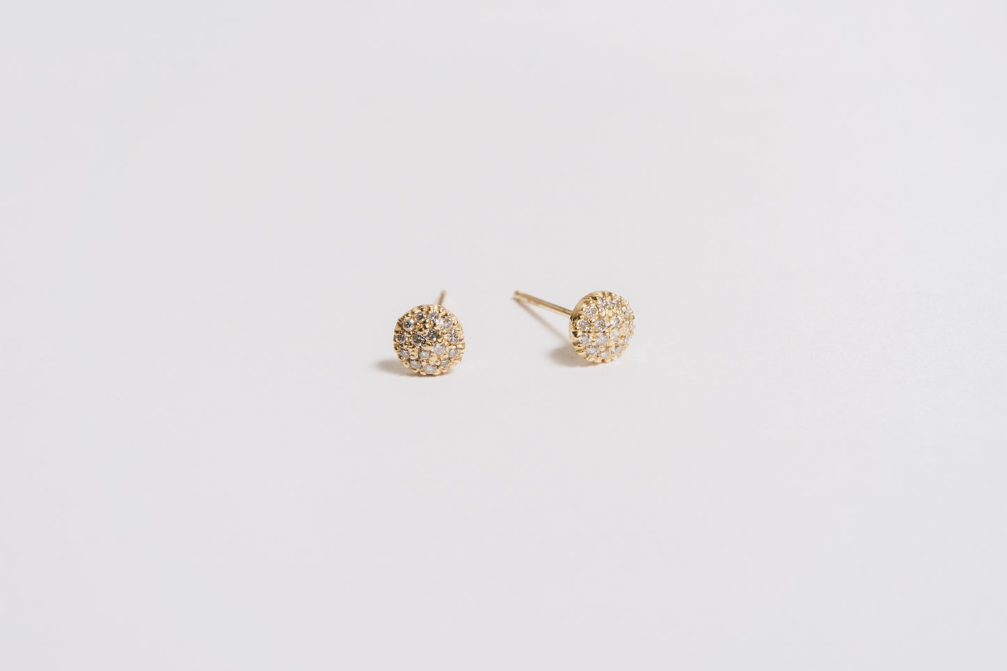 Diamond Disc Earrings | 14K Gold