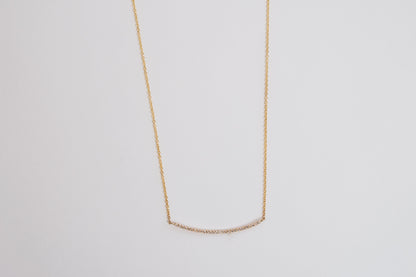 Diamond Bar Necklace | 14K Gold
